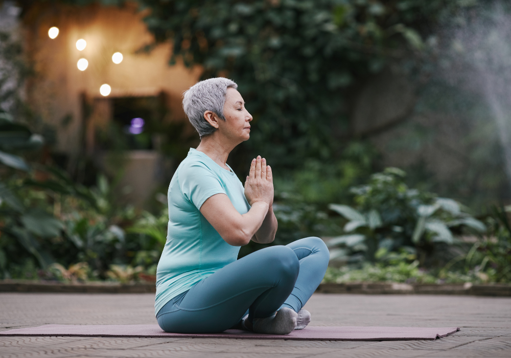 asian woman practicing yoga