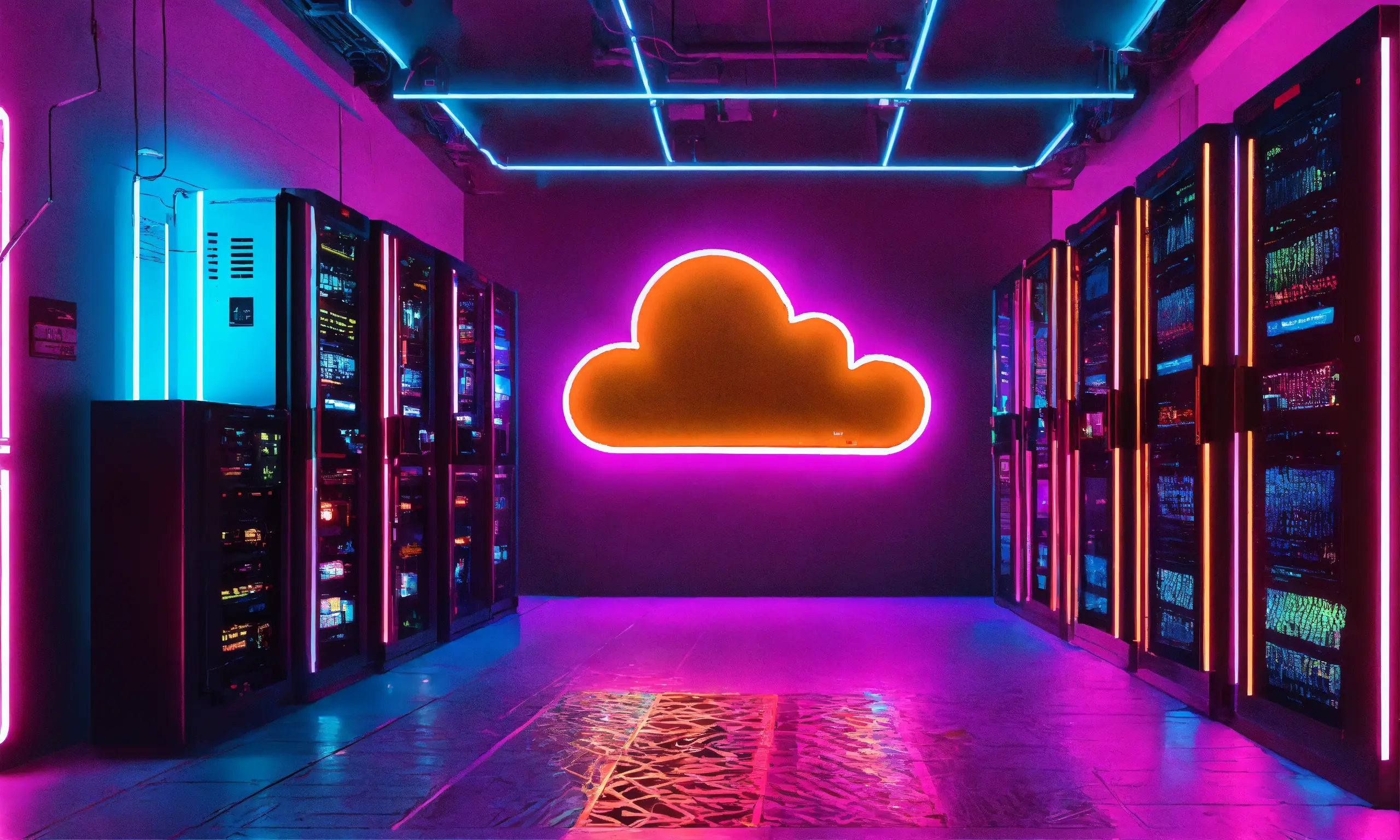 a futuristic neon cloud 